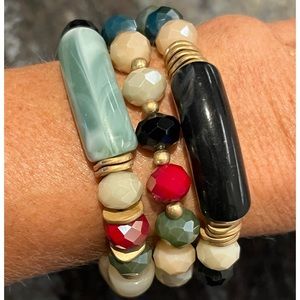NWTs Set of 3 Multicolor Stretch Bracelets
